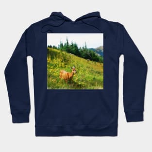 deer on field Hoodie